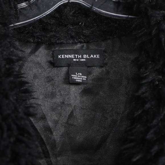Kenneth Blake faux fur teddy vest long fuzzy cozy fall autumn staple warm black - Picture 4 of 8